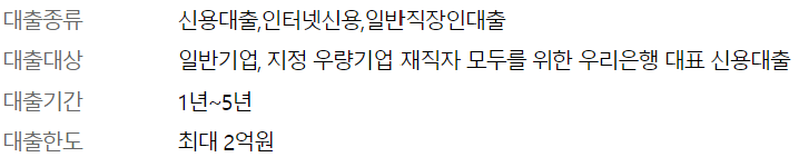 우리은행 우리 주거래 직장인대출