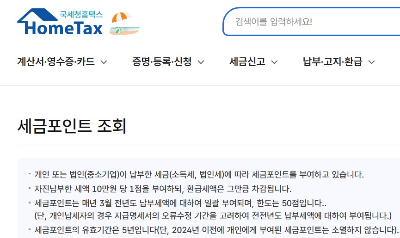 국세청 세금포인트제도