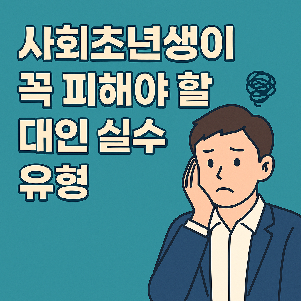 사회초년생이 꼭 피해야 할 대인 실수 유형