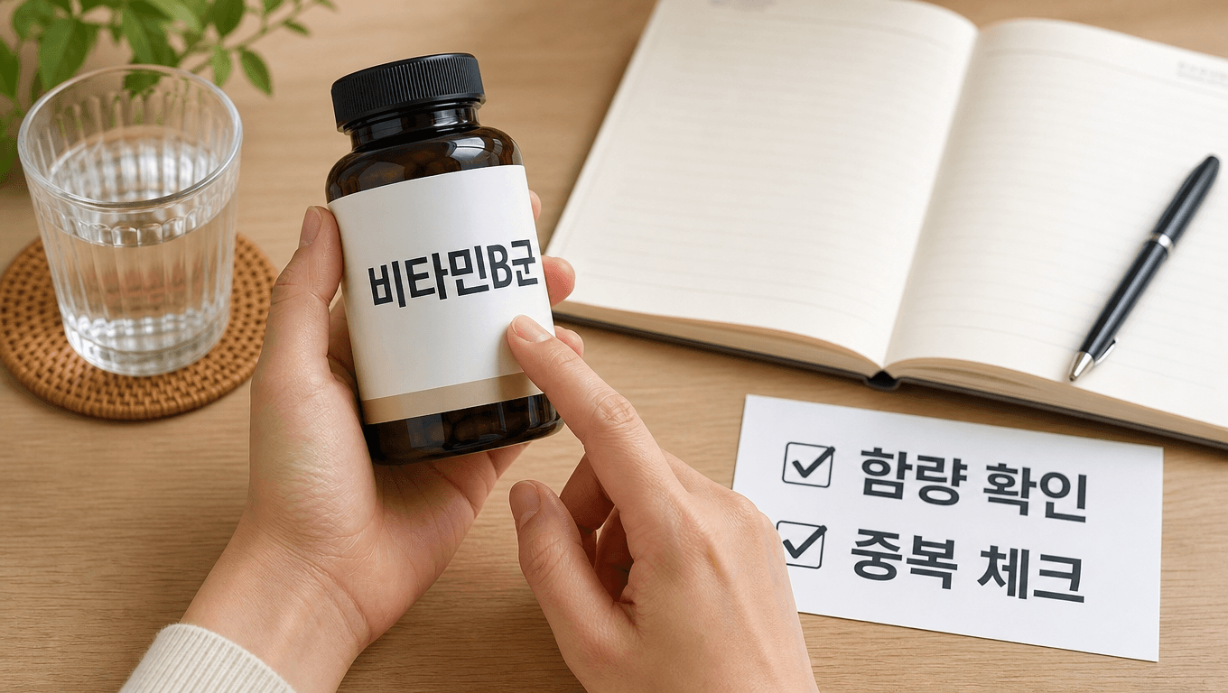 비타민B군 라벨 확인
