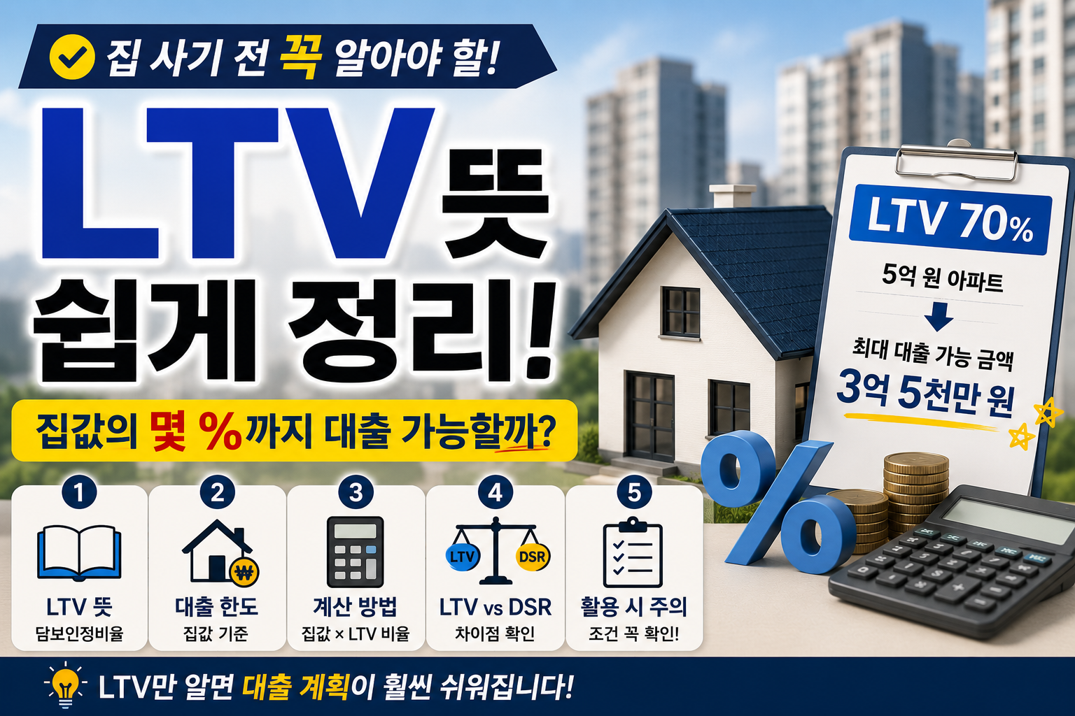 LTV 뜻 쉽게 정리, 집값의 몇 %까지 대출 가능할까?