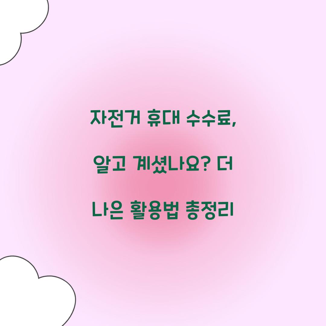 자전거 휴대 수수료