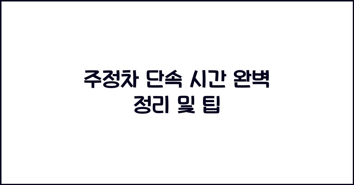 주정차 단속 시간