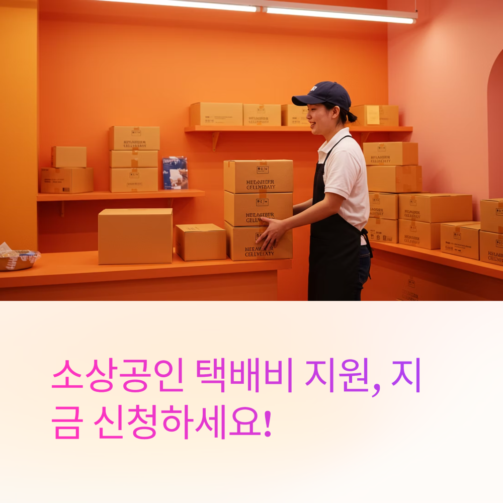 포장박스를 들고있는 여성