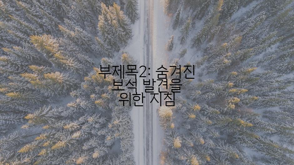 부제목2: 숨겨진 보석 발견을 위한 지침