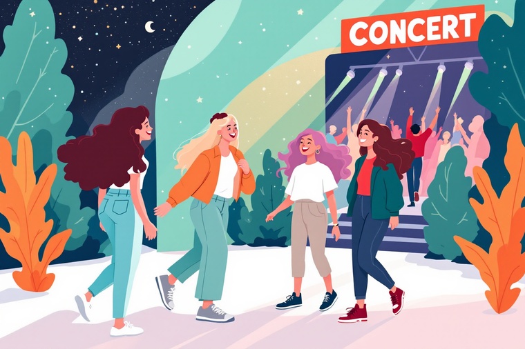 공연 후 여성들