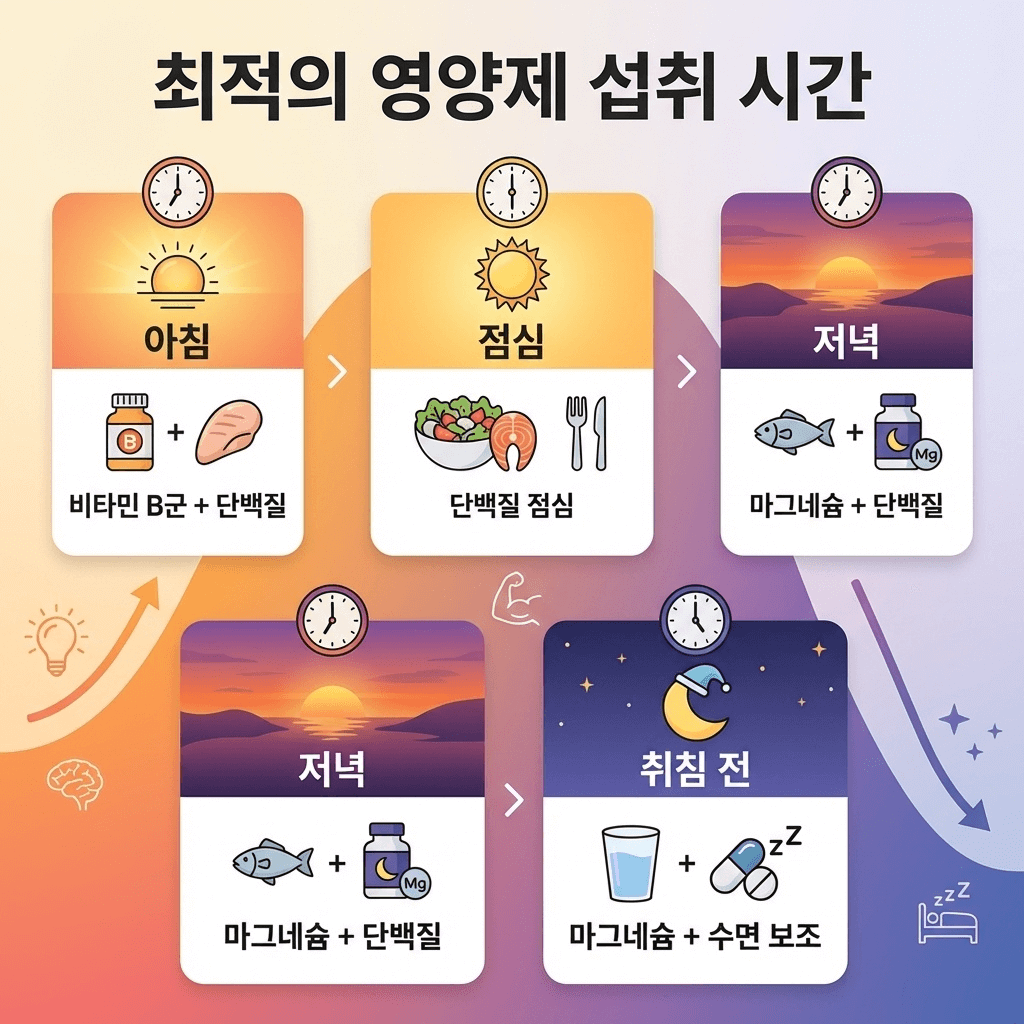 비타민B&middot;마그네슘&middot;단백질 하루 섭취 타이밍