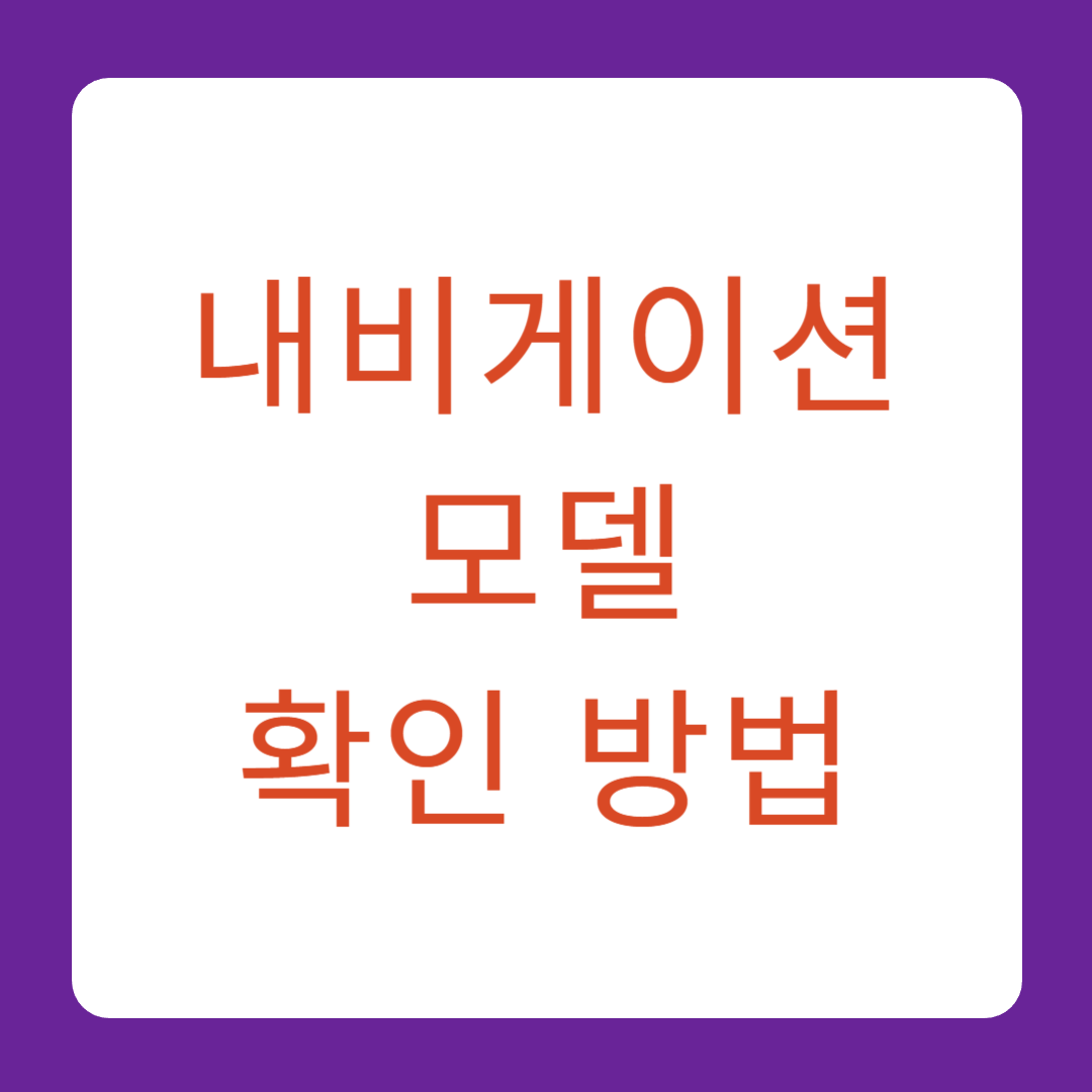 내비게이션 모델 확인 방법