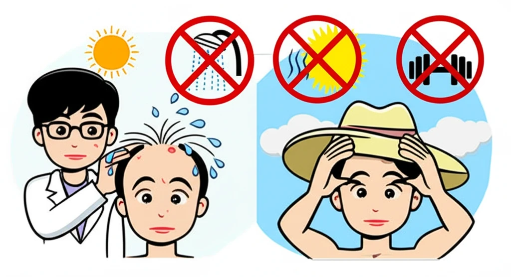 두피문신 후 물, 샴푸 접촉 금지 등..