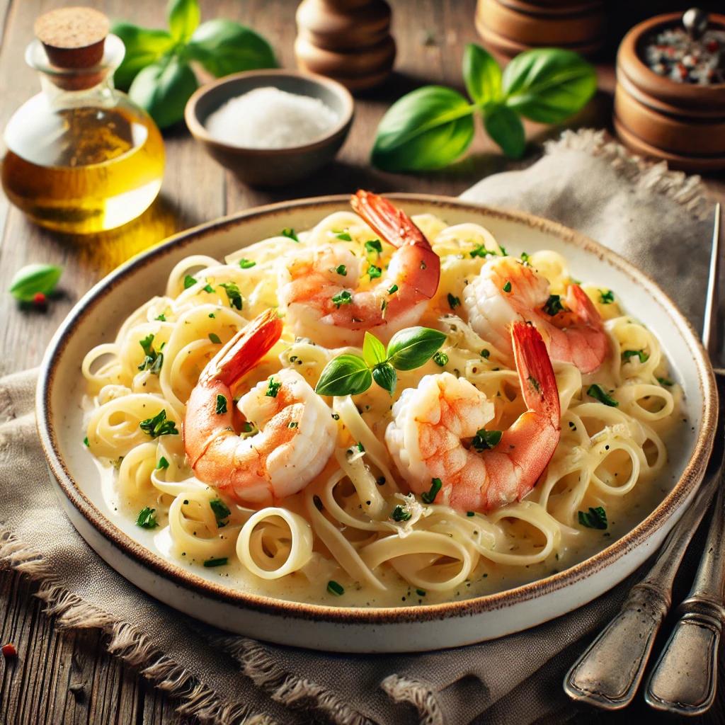 화이트와인소스 슈림프 파스타