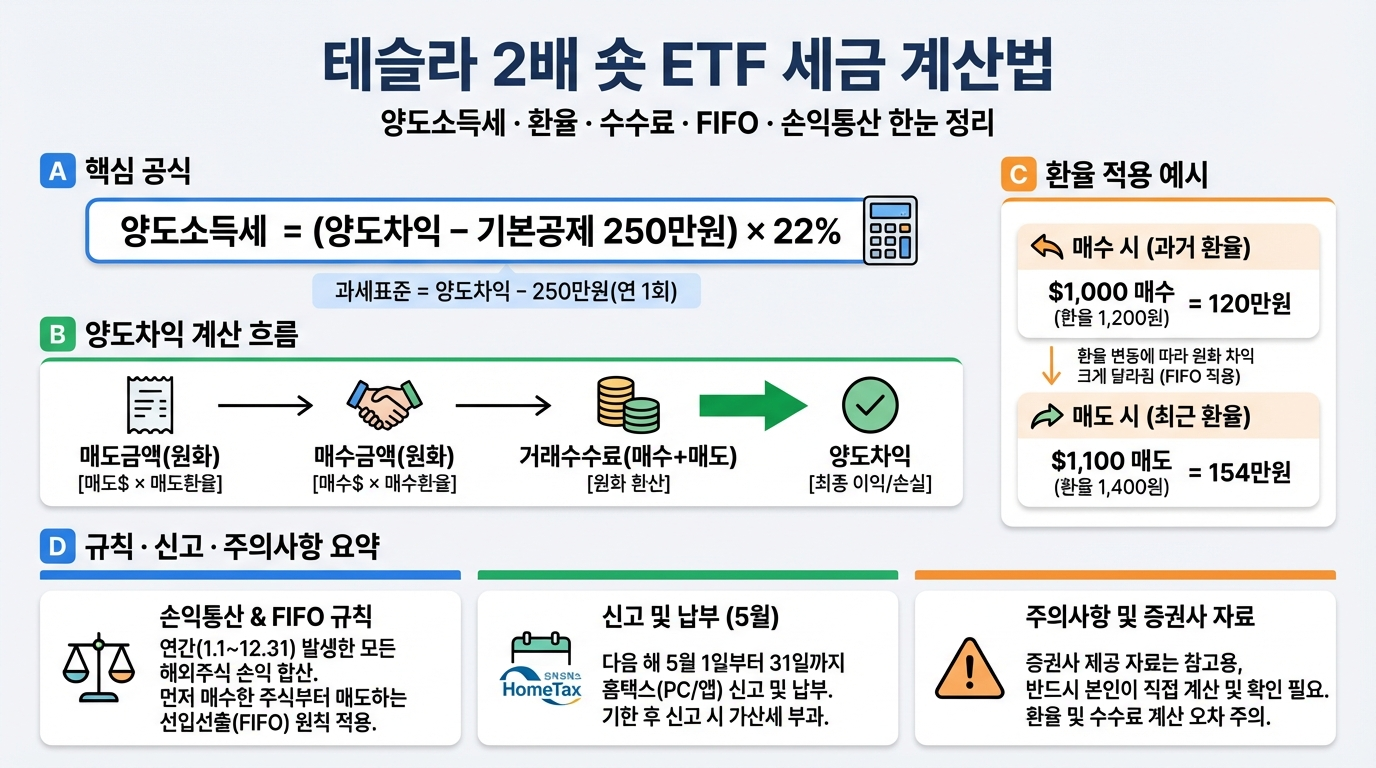 테슬라 2배 숏 ETF 세금