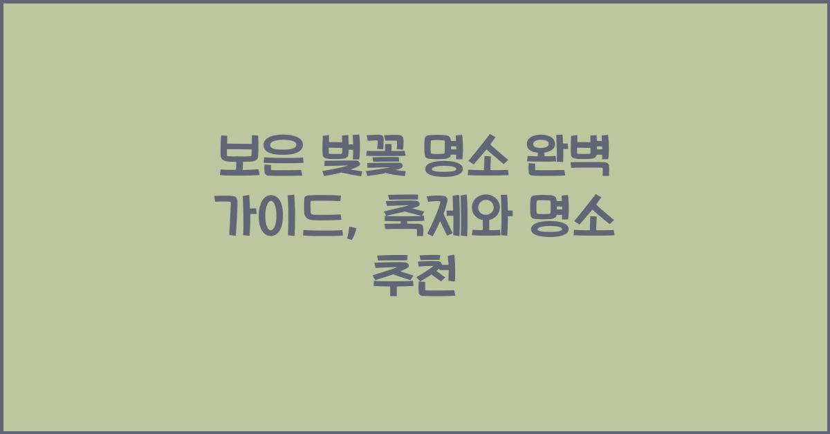 보은 벚꽃 명소