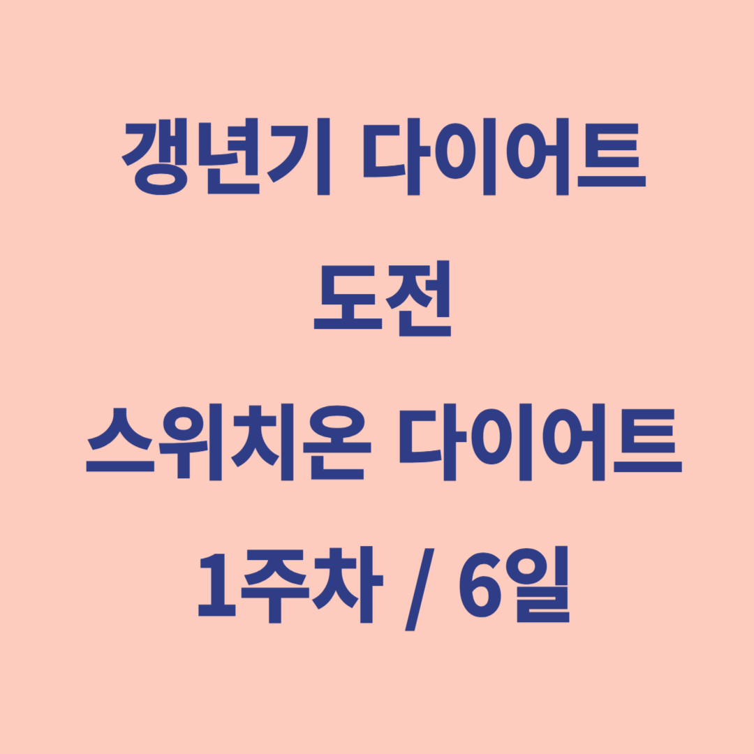 스위치온 갱년기 다이어트