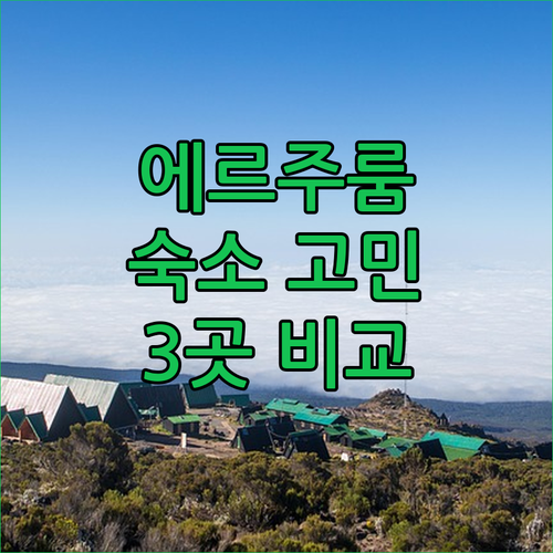 에르주룸 숙소 고민 끝! 3가지 호텔..