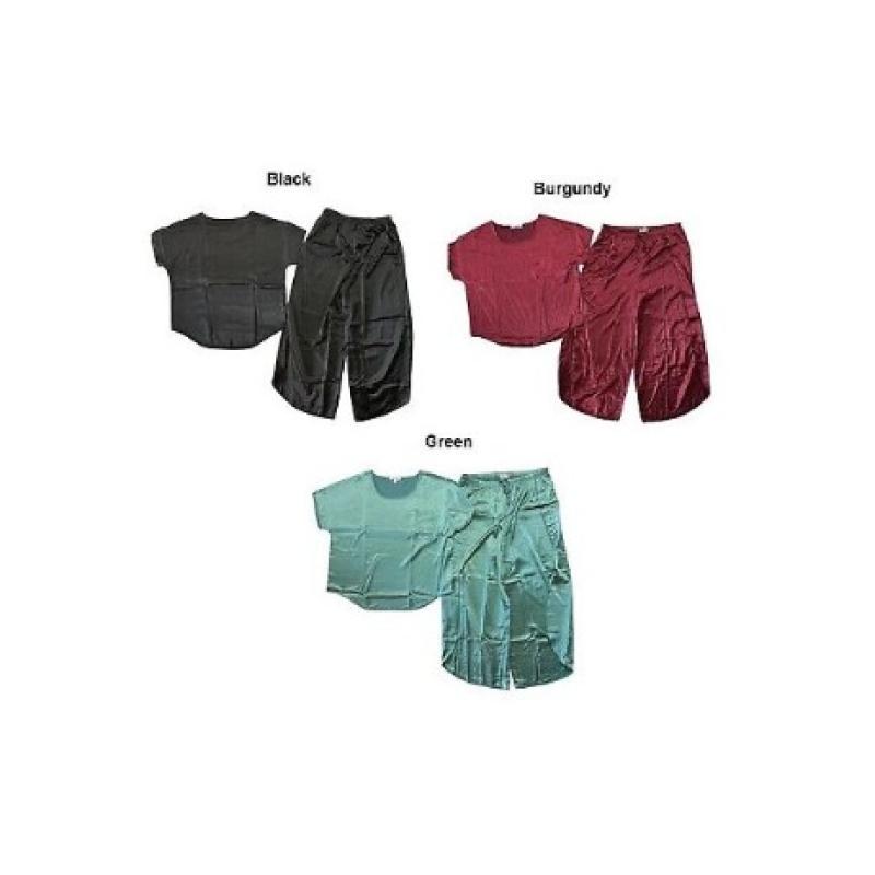 BB 다코타 여성 새틴 투피스 반팔 팬츠 라운지 세트