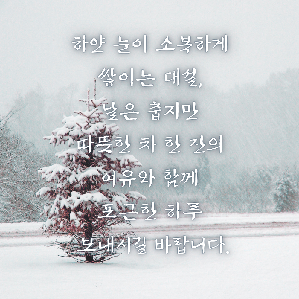 대설 인사말 이미지 12월 인사말 문구 모음
