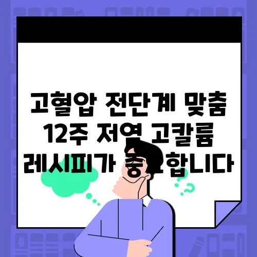 고혈압 전단계 맞춤 12주 저염 고칼륨 레시피가 중요합니다