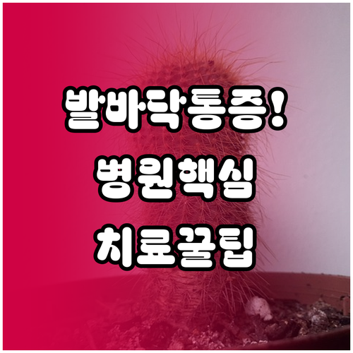 발바닥 가운데 통증 종류별 병원과 치..