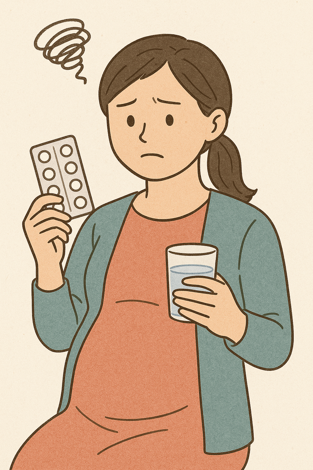 초기임신갑상선 저하진단받고 약복용 망설이는 이미지