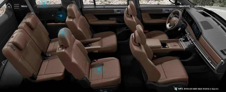 싼타페-실내이미지-6인승