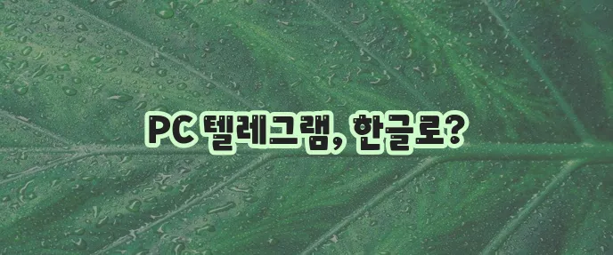텔레그램 pc버전 다운로드 (한글버전)