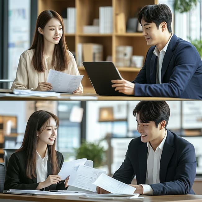 전세 대출 신청 전 소득 서류를 확인 중인 청년