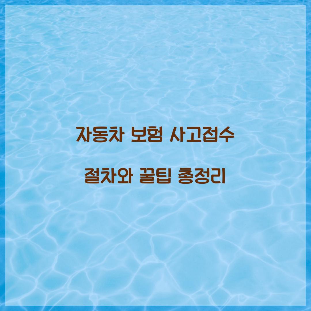 자동차 보험 사고접수