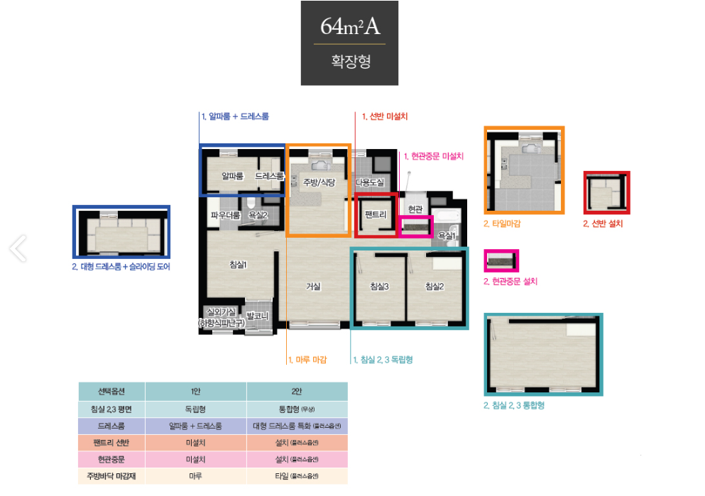 영종하늘도시 센트럴푸르지오자이 - 64A 평면도