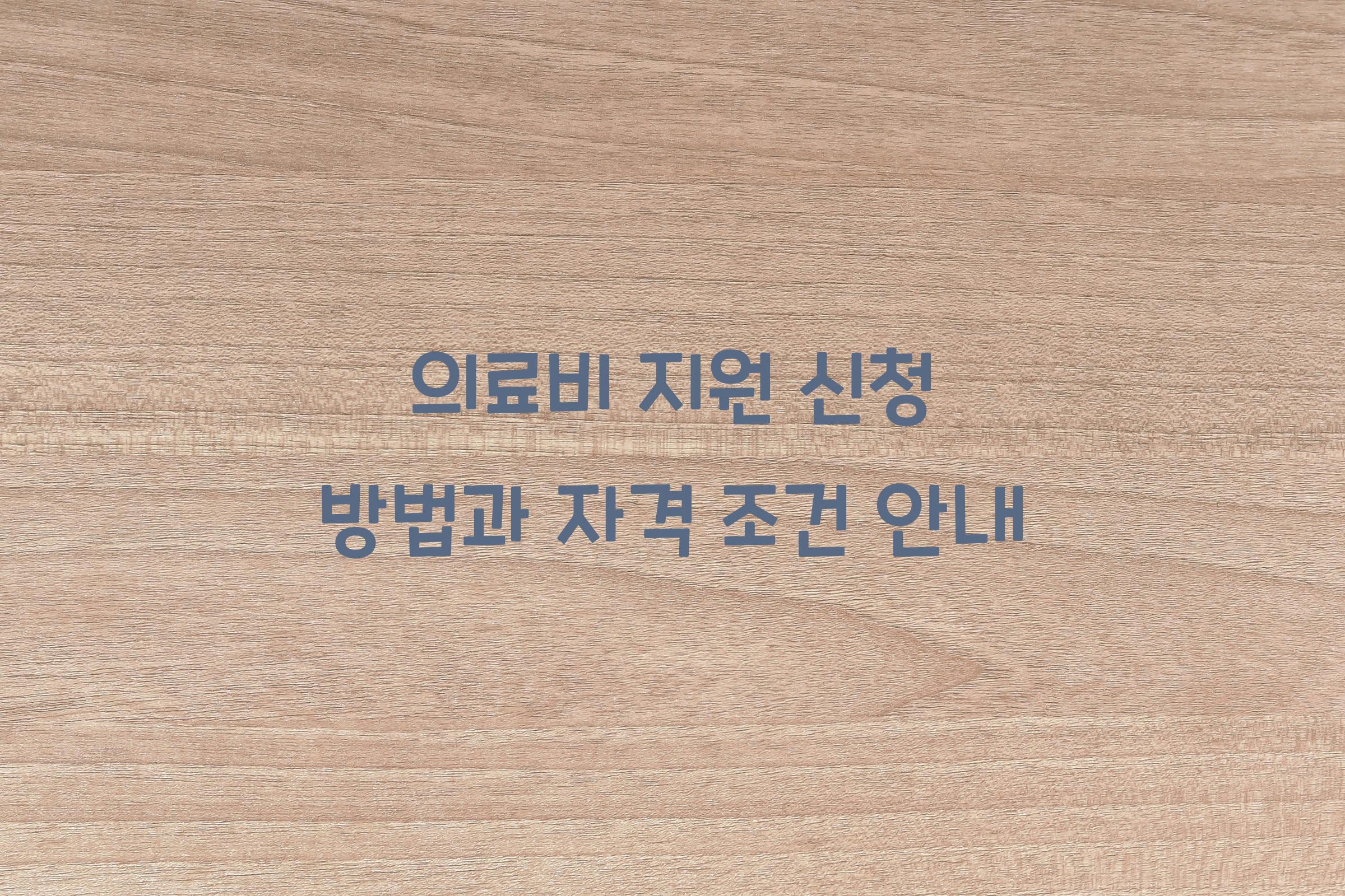 의료비 지원 신청