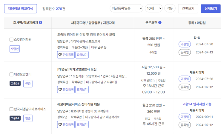 대구남구청-구인구직