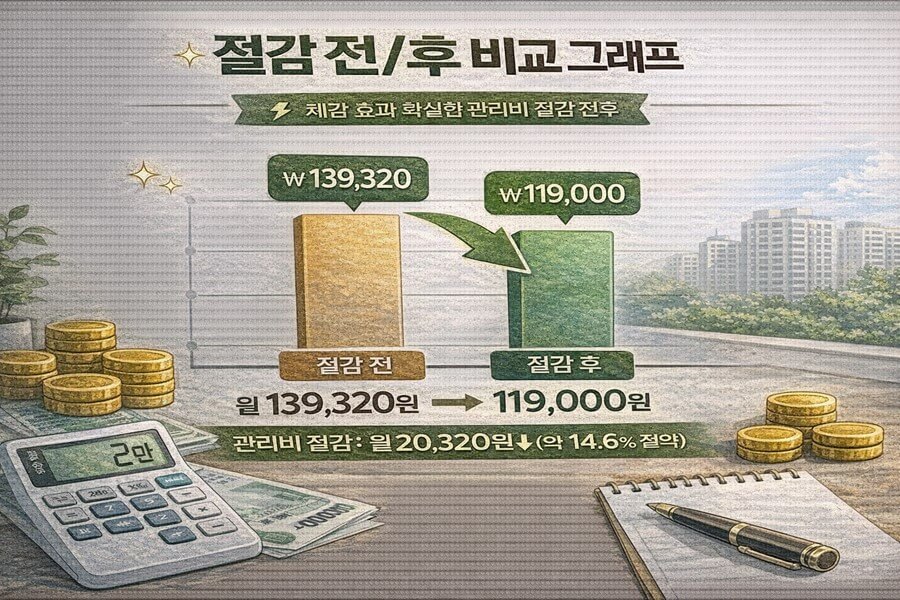 절감 전/후 비교 그래프