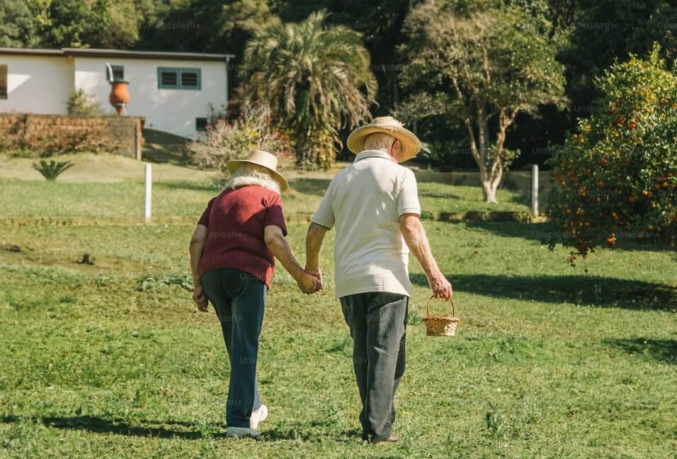 손잡은 노인부부