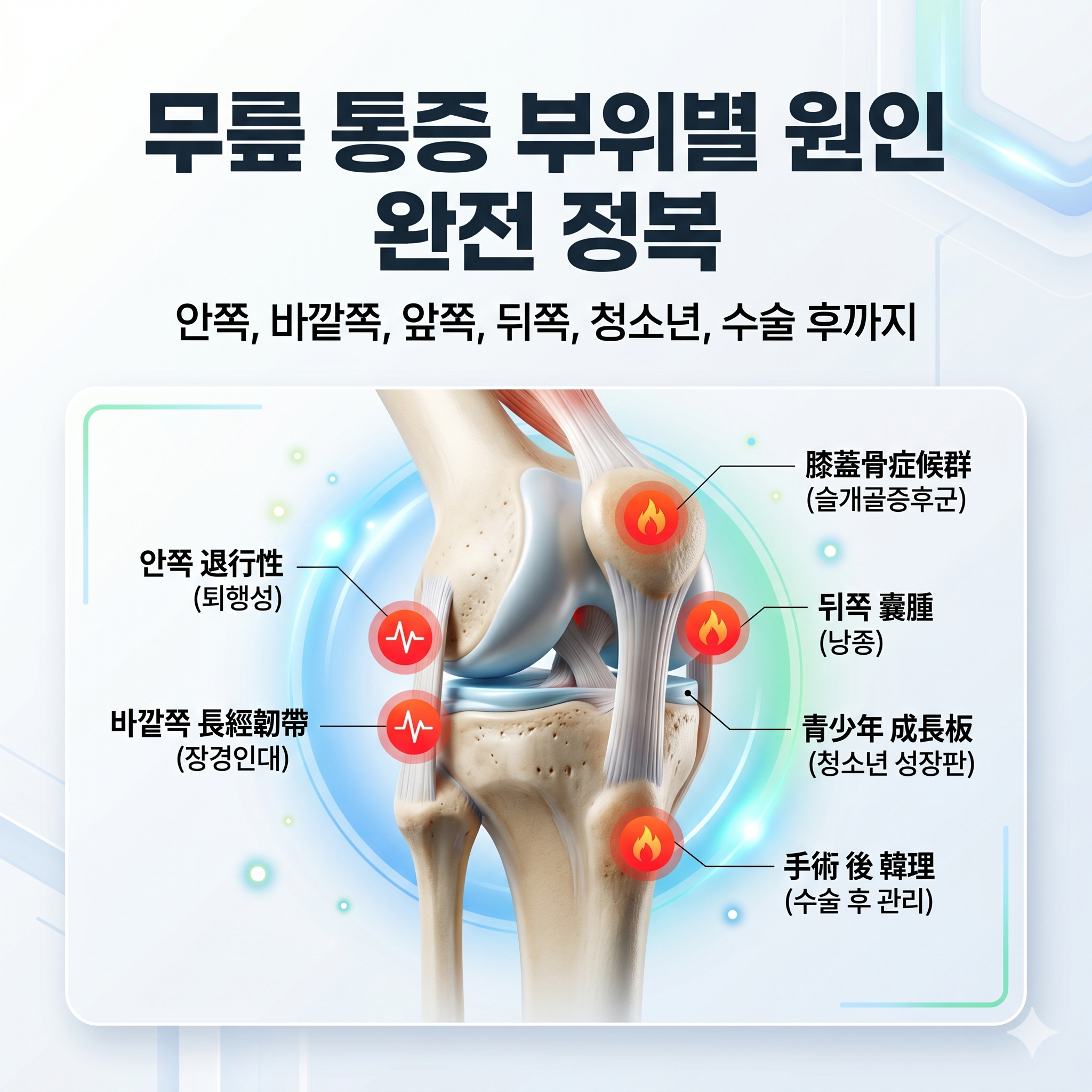 무릎통증 원인 부위별로 알아보는 증상과 건강 관리법