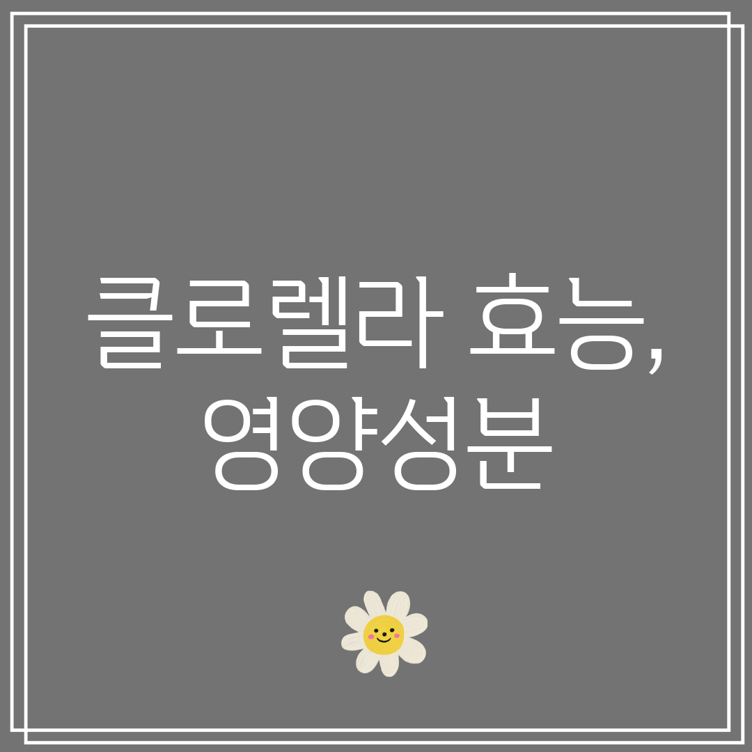 클로렐라 효능, 영양성분