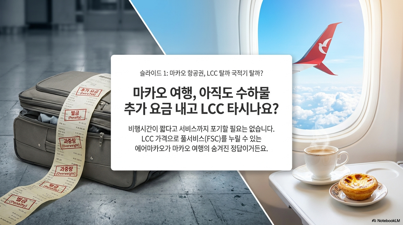 에어마카오 기내식,수화물, 혜택 총정리