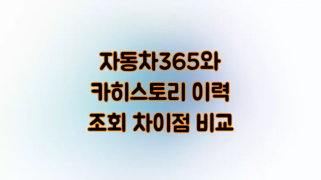 자동차365와 카히스토리 이력 조회 차이점 비교