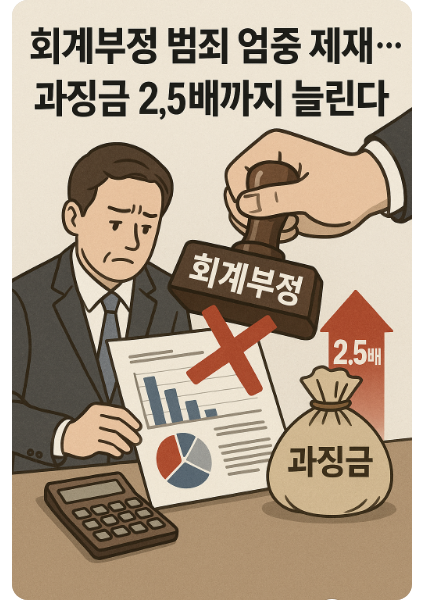 회계부정 제재 강화(과징금, 책임자 처벌, 내부감사)