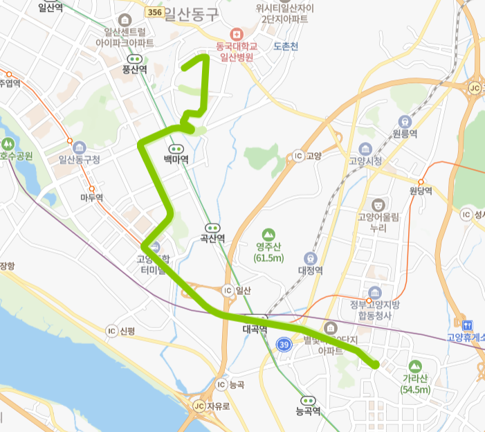 고양-84번-버스-노선-지도