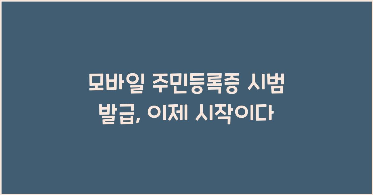 모바일 주민등록증 시범 발급