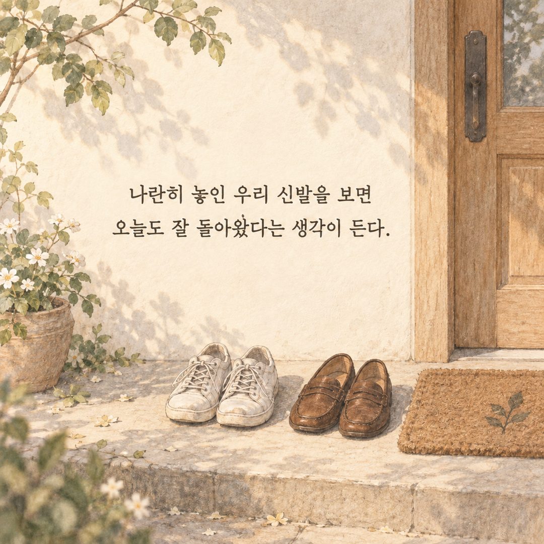 나란히 놓인 우리 신발을 보면 오늘도 잘 돌아왔다는 생각이 든다.