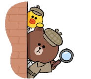 곰-병아리-관찰-벽뒤