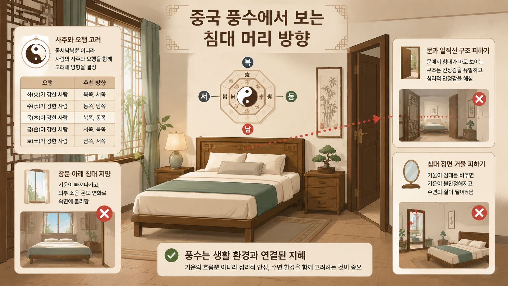 침대 머리 두는 방향