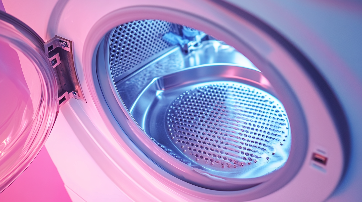 세탁기 배수 필터 청소를 단계별로 보여주는 모습