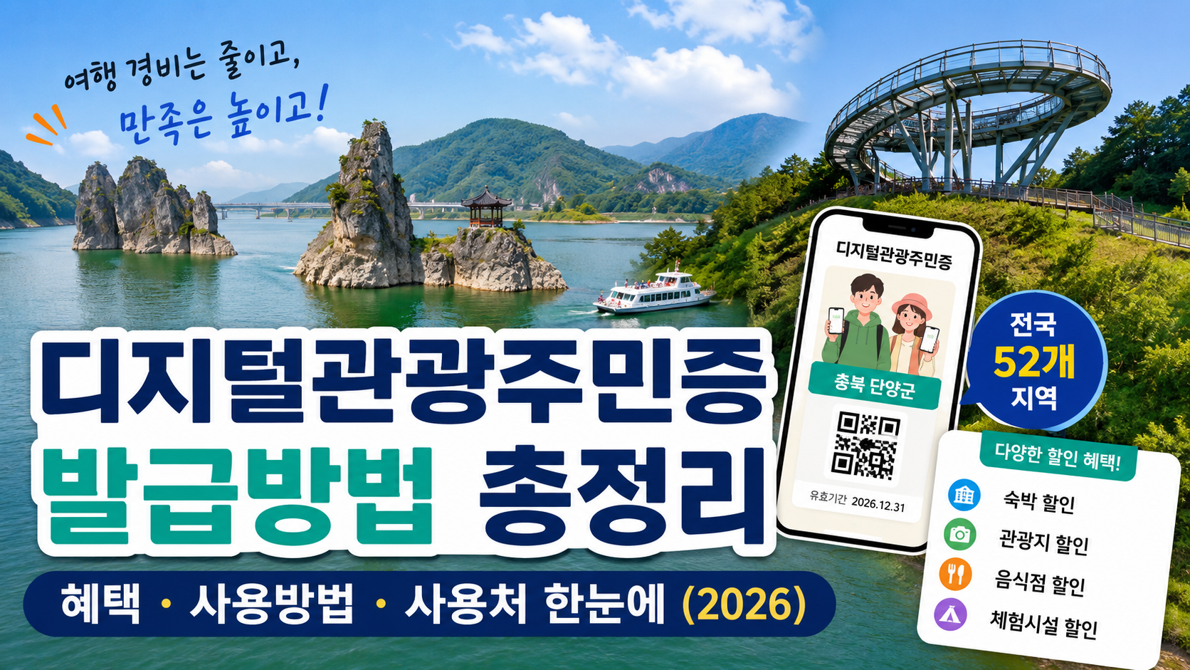 디지털관광주민증 발급방법과 혜택 총정리, 전국 52개 지역 여행 할인 사용처 안내 (2026)