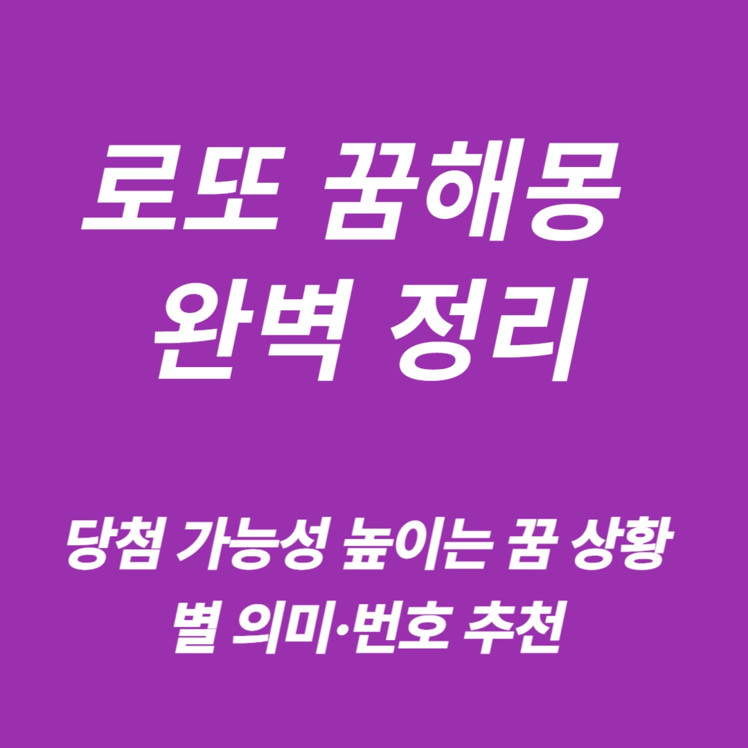 로또 꿈해몽 꿈풀이 숫자