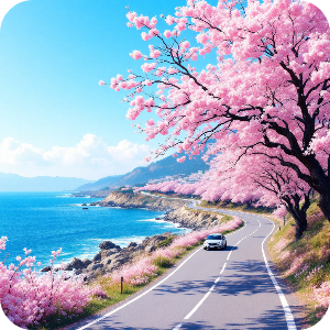 달맞이 고개 벚꽃 이미지