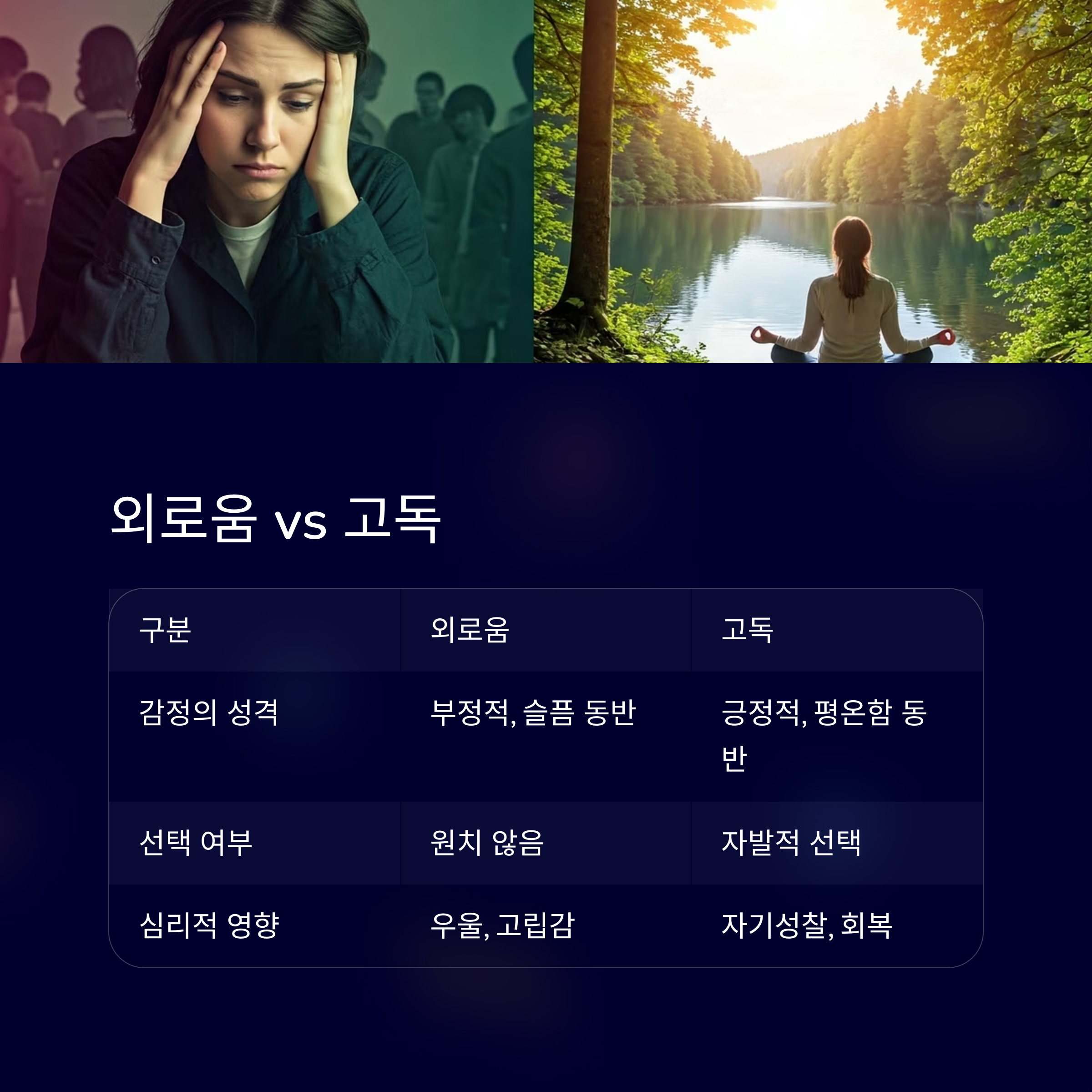 외로움과 고독은 다르다