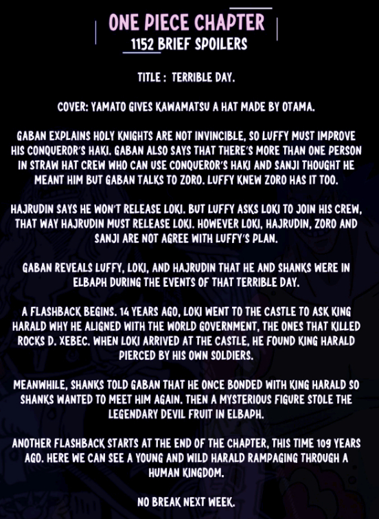원피스 1152화 만화 끔찍한 날 가반 회상 조로 패왕색 패기 인증 스포 주의 1