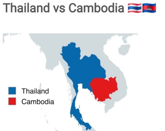 태국 캄보디아 교전 지역 지도