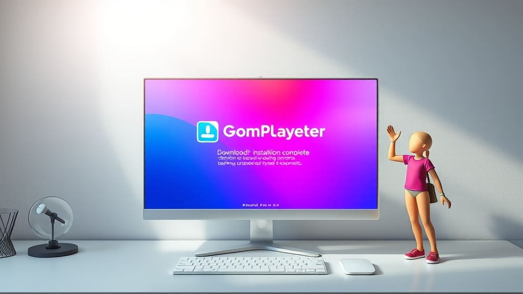 곰플레이어_다운로드가_모니터에 띄워져있는화면